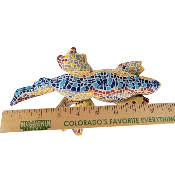 Mosaic Lizard Plush Stuffed Animal 9" Colorful Reptile Toy Spain Beanie Filling - Picture 3 of 14
